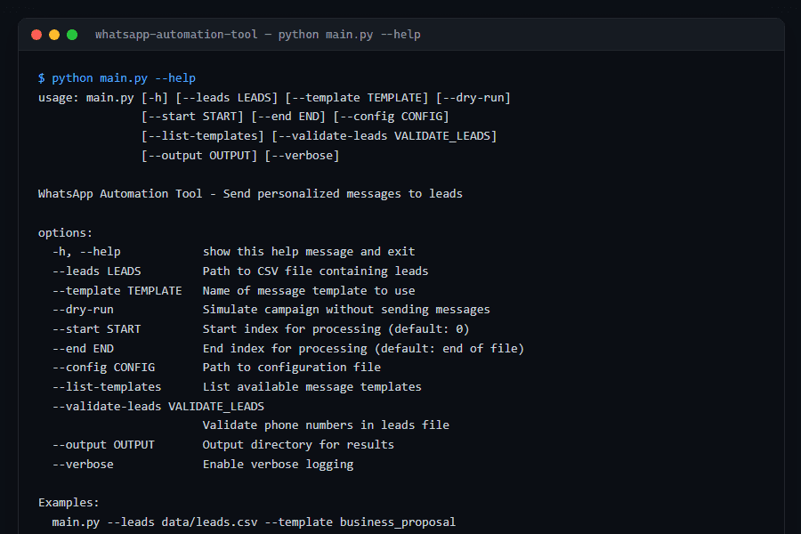CLI help